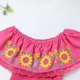 thumbnail image 5 of IBTOM CASTLE Mexican Dress for Girls Traditional Off-Shoulder Floral Embroidery Cinco de Mayo Fiesta Party Folklorico Dress 6-7 Years Hot Pink, 5 of 8