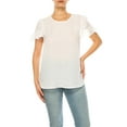 thumbnail image 5 of Women's Chic Ruffle Sleeve Blouse – Round Neck, Solid and Print Styles, 5 of 6