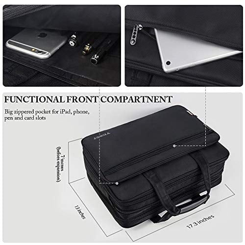 17 inch Laptop Bag Travel Briefcase with Organizer Expandable Large Hybrid Shoulder Bag Water Resistant Business Messenger Briefcases for Men and Women Fits 17 15.6 Inch Laptop Computer Walmart