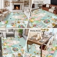 thumbnail image 5 of Rectangle Area Rugs 5 x 7 Ft, Easter Bunny Non-Slip Residential Carpet, Spring Farmhouse Gnomes Wooden Grain Indoor Crawling Mats Runner Rugs for Living Room/Dining Room/Bedroom, 5 of 8