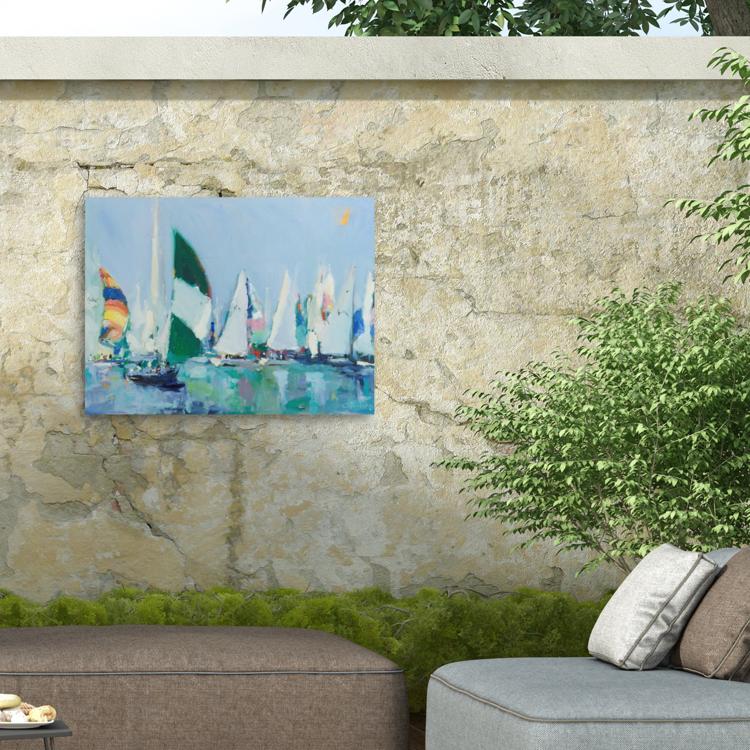 Curt Crain 'Parking Lot' Outdoor Canvas 24x32