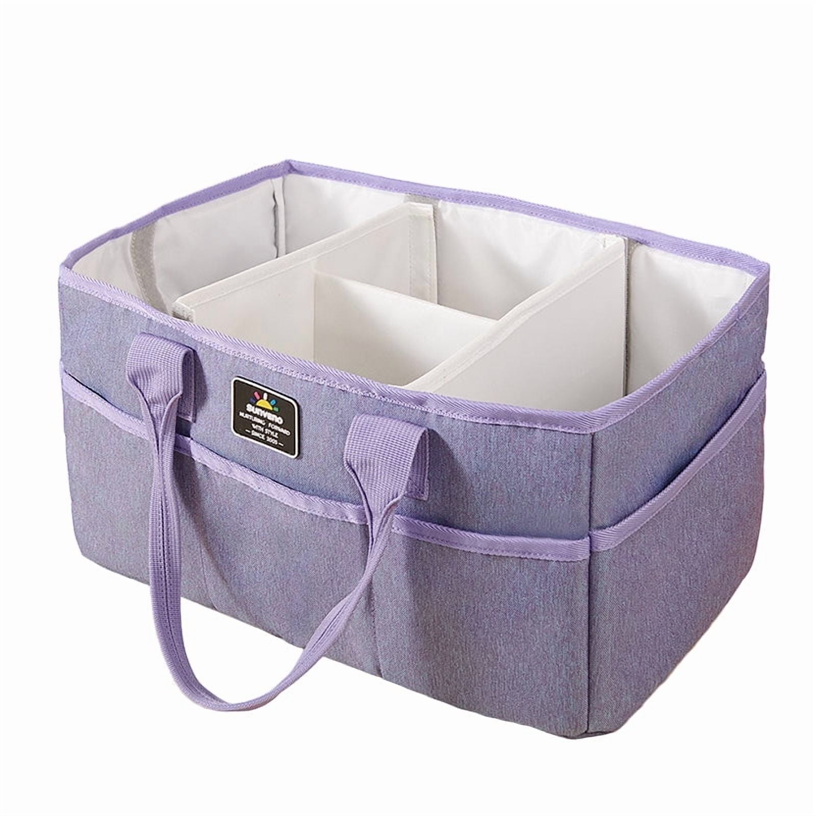 Sunveno Large Polyester Nursery Portable Diaper Caddy Organizer for Changing Station