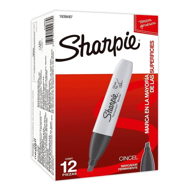 Marcador Sharpie Chisel Permanente Punta de Cincel Negro