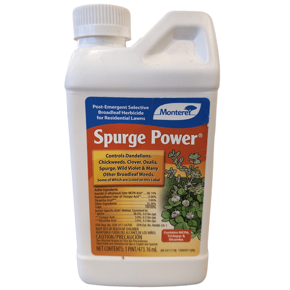 Spurge Power Post-Emergent Herbicide - Controls Spurge, Wild Violet, Creeping Charlie - 16 fl oz Bottle by Monterey