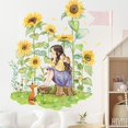 thumbnail image 2 of Calcomanía de pared removible para dormitorio, pared, sala de estar, jardín de infantes, guardería, nuevo hogar, 73,7 x 83,8 cm (girasol y niña), 2 of 5