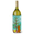 thumbnail image 1 of Botella de vino Aislante Caroline's Treasures BB4147LITERK Feliz árbol de Navidad Karelian Bear Dog 750ml Multicolor, 1 of 1