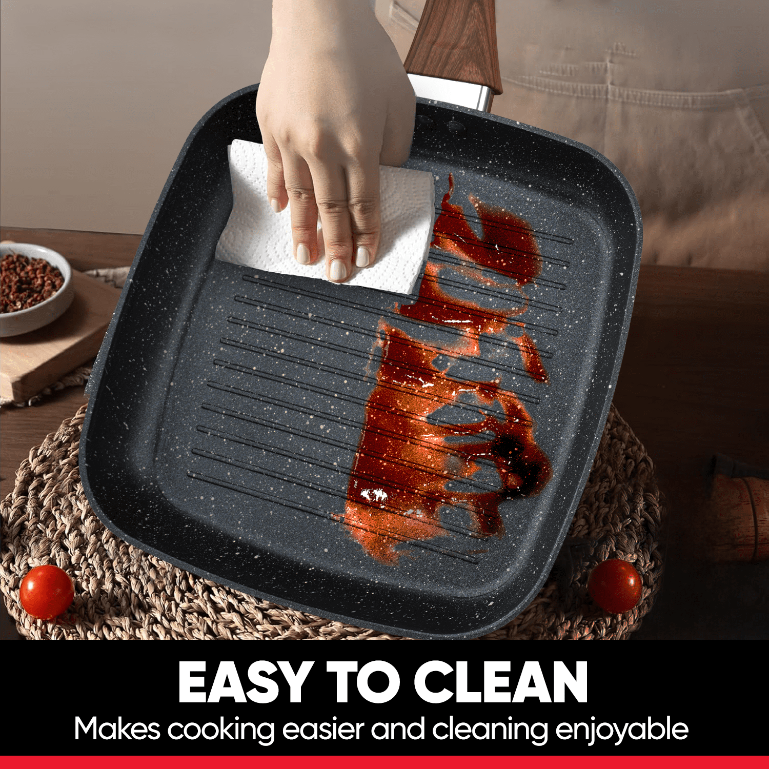 Soulfox 2-Piece Granite Nonstick Fry Pan Set 9.72"/7.28"Aluminum Cookware All Stove&Dishwasher Safe