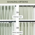 thumbnail image 4 of Soft Green Pinch Pleated Semi Sheer Curtains Textured Linen Blended Light Filtering Window Curtains 120 inch for Living Room Bedroom Patio Pinch Pleat Drapes with Hooks 10FT 60" Wx120 Lx1, 4 of 15