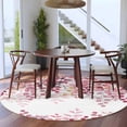 thumbnail image 4 of Pink Eucalyptus Round Living Room Rugs 5 ft, Leaves Abstract Branch Farmhouse Retro Leaf Washable Area Rug with Non-Slip Sturdy Edge Binding Round Carpet for Entryway Kitchen Bedroom Bathroom, 4 of 9