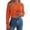 Orange, variant on Open Back Button Down Long Sleeve Knit Sweater Soft Thermal Knit and Crew Neck Style Color: White Size: L
