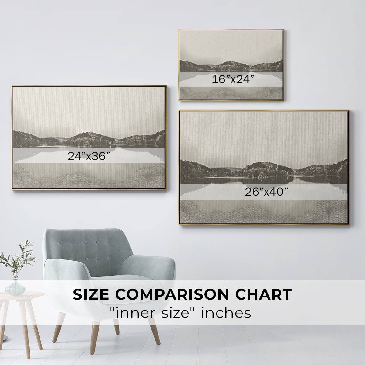 Vintage Landscape-CCCLXXIV By Wexford Home Framed in Gold Wood Gallery Wrapped Canvas 17 in. x 25 in.