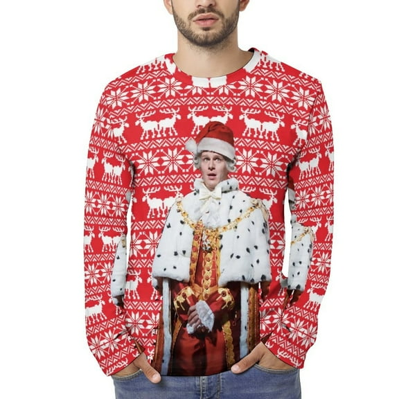 Hamilton The Musical Long Sleeve Shirts for Men Trendy Streetwear Crew Neck Tops Full Print Funny Graphic T-Shirt S