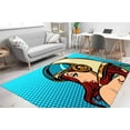 thumbnail image 2 of Modern Rug, Girl Rugs, Home Decor Rug, Non Slip Rugs, Pop Art Astronaut Woman Rugs, Woman Rug, Customs Rugs, Bath Rug, Printed Rugs, 3.3'x9.2' - 100x280 cm, 2 of 8