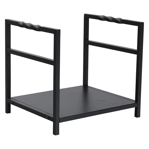 Firewood Rack Outdoor Indoor, Iron Fire Wood Heavy Duty Holder Log Rack, Black, 17.5" L X 12.5" W X 15.7" H