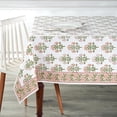 thumbnail image 4 of Mantel Ridhi Buta Peach de algodón estampado a mano, 305 x 203 cm, 4 of 9