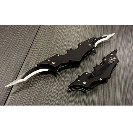 Batman Bat Folding Dual Twin Double Blade Spring Assisted 5 Colors Pocket (Best Cheap Spring Assisted Knife)
