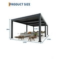 thumbnail image 4 of 12' x 24' All-Aluminum Louvered Pergola with Adjustable Roof, Reinforced Frame & Integrated Drainage Outdoor Gazebo for Patio, Garden, Backyard, Dark Gray, 4 of 5
