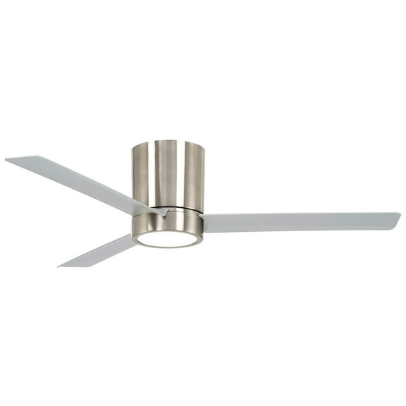 3 Blade Hugger Ceiling Fan With Light Kit-52 Inches Wide-Brushed Nickel Finish Minka Aire Fans F644l-Bn