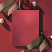 12 Pack Red Gift Bags (Cub 10.5x8x4.25 In): Medium Kraft Paper Bags with Handle. Red Paper Gift Bags for holidays