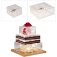 thumbnail image 1 of Soporte para pastel rellenable de acrílico cuadrado transparente con tapa, caja de exhibición elevadora de nivel para cupcakes, pedestal para decoración de pasteles y magdalenas, 1 of 5
