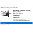 thumbnail image 2 of Right Mirror - Compatible with 1998 - 2001 Ford F-150 1999 2000, 2 of 2