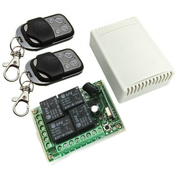 JacobsParts 12V 4-Channel Wireless Relay Switch Remote Control