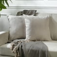 thumbnail image 1 of 3S Brother's Solid Color Cushion Cover Velvet Look Home Décor Throw Pillow Case with Invisible Zipper Set of 2 Pieces for Chair Couch Bedroom & Livingroom Décor Pillowcase - Light Stone 26"x26" Each, 1 of 9