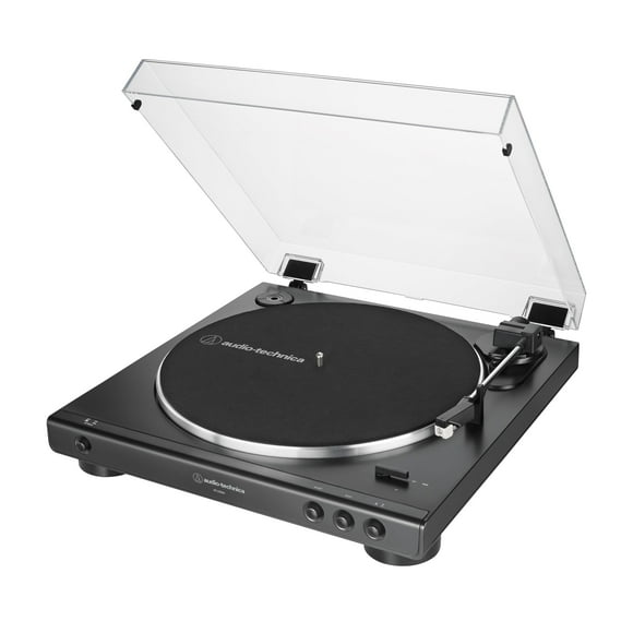 Tocadiscos Audio-Technica AT-LP60X-BK estéreo con transmisión por correa negra