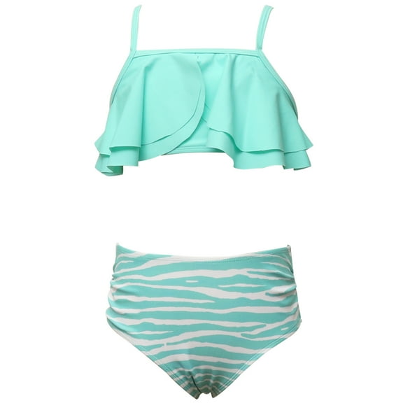 Hienoo Toddler Girls Bikini Swimsuit Ruffle Spaghetti Strap Swimwear Beach Bathing Suit