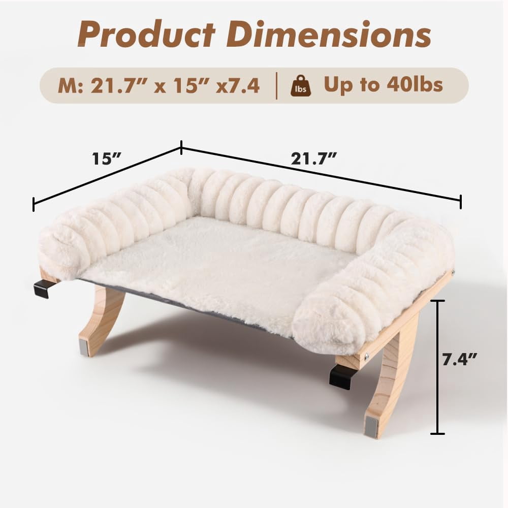Cat Window Sill Perch White Medium(21.7''x15'')