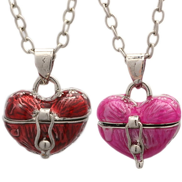 2pcs Heart Locket Pendant Love Heart Locket Necklace Vintage Necklaces Birthday Gifts