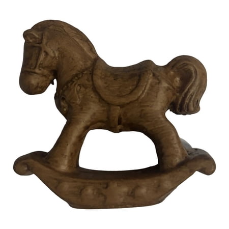 Esquirla Christmas Figurine Miniature Rocking Horse Table Ornament Collector s Item Animal Sculpture Made of Resin for Decoration Gift Living Room Offic Style G