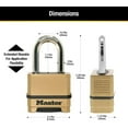 thumbnail image 6 of Master Lock Heavy Duty Outdoor Combination Lock, Shackle, Brass Finish -1.5", 6 of 6