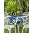 thumbnail image 3 of Outdoor Tablecloth with Umbrella Hole for Patio/Picnic/Party/Camping, Nautical Coastal Waterproof Table Cloth Round Cover Washable, Vintage Sunmmer Ocean Starfish Deep Blue (Dia 54"), 3 of 9