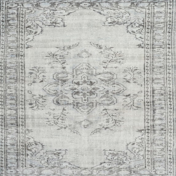 Ahgly Company Machine Washable Indoor Square Traditional Dark Goldray Area Rugs, 3' Square