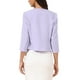 thumbnail image 3 of INSPIRAR CHIC Blazer Elegante para Mujeres, Chaqueta de Traje de Trabajo con Peplum, Sin Cuello, de Manga 3/4, Color Lila Claro, 3 of 6
