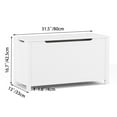 thumbnail image 6 of PORKISS Toy Box  for Boys Girls, Wooden Kids Toy Chest with Storage Bench and Safety Hinged Lid, Modern Toy Storage Organizer for Living Room, Bedroom, Toddler Room, White, 6 of 12
