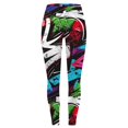 thumbnail image 4 of COMVALUE Women's Leggings - Full Length Bright and Neon Paint Splatter, Rainbow, and Patterened Leggings for Women Green Size XL, 4 of 6