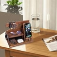 thumbnail image 2 of Phone Docking Station Wood Nightstand Organizer for Cell Phone Watch Wallet Gift for Men, 2 of 4