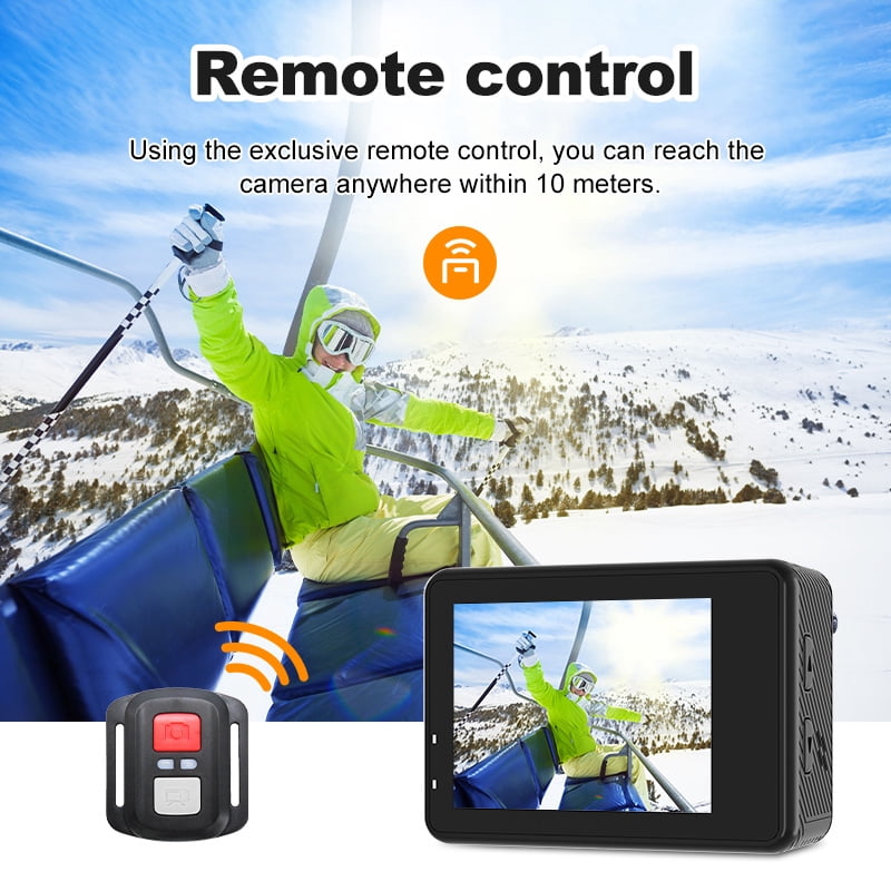 Ourlife Action Camera 5K 30FPS Waterproof Camera Underwater 100FT with EIS WiFi App Remote Control 64GB Card 170° Wide Angle Sports Helmet  Video