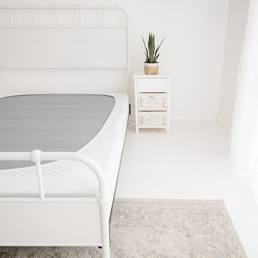 Modern Style Stretchable Easy on Box Spring Cover White Queen/Full
