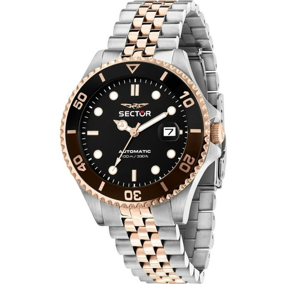 Sector 230 Two Tone Stainless Steel Black Dial Automatic R3223161014 100M Men's Watch