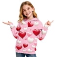 thumbnail image 3 of Sudadera con capucha para niña, para el Día de San Valentín, con estampado de color, de manga larga, informal, deportiva, con capucha, de manga larga, con inserciones en los hombros, blusa de poliéste, 3 of 6