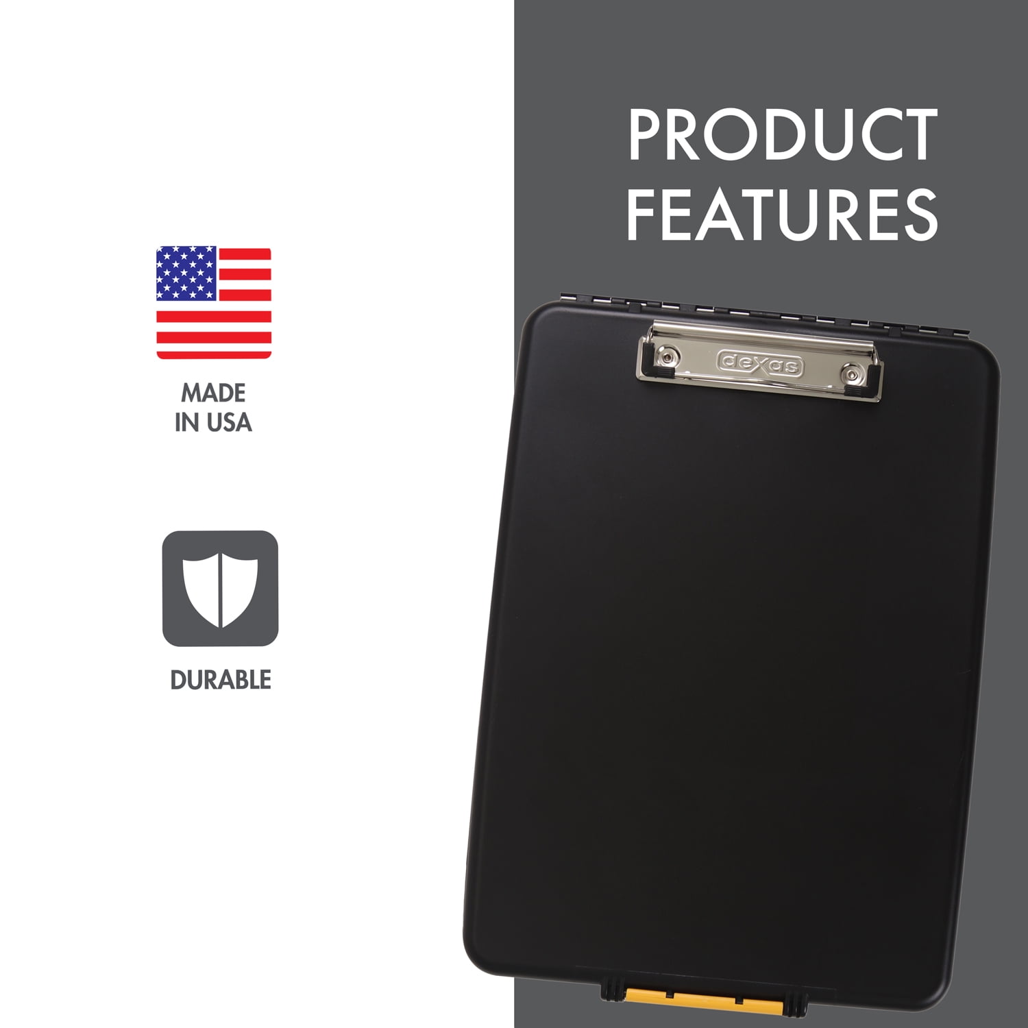Dexas Slimcase Storage Clipboard, Set of Two, Black, 2 Piece