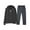 Dark Gray, variant on Styesk Mens Outfits 2 Piece Men's Casual Oversize Solid Color Drawstring Trouser Long Sleeve Hooded Set