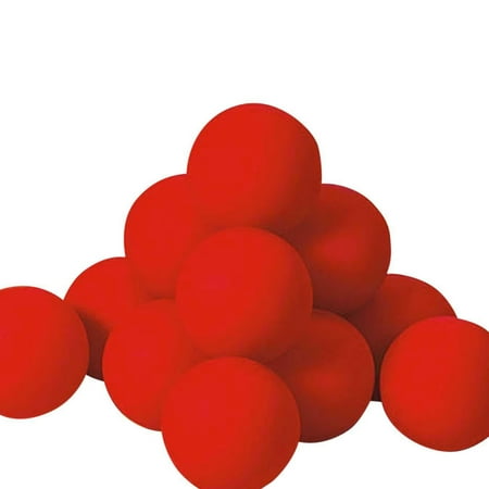 S&S Worldwide Soft Floor Hockey Balls, Set of 12. Seemless Design, Low Bounce, Hollow, Soft Vinyl Balls for Street Hockey, Floor Hockey and Youth Trainer Lacrosse Ball. Set of 12 - 2-5/8" Red Balls.