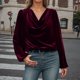 thumbnail image 1 of MHFRRA Camiseta de Manga Larga con Cuello Alto de Terciopelo Coreano de Color Sólido de Invierno, Cómoda y Suave Camiseta Térmica de Punto para Uso Informal. Vino, 1 of 7