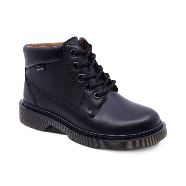Zapato escolar Audaz para niño de piel negro con agujetas