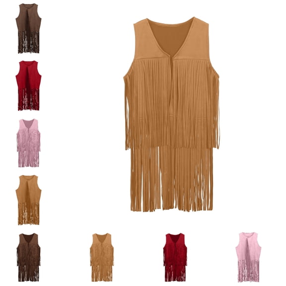 Halloween Vest Western Sleeveless Fringe Vest Retro Kids Vest