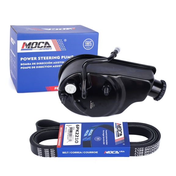 MOCA AUTOPARTS Power Steering Pump with Serpentine Belt 6PK2210 Fit for 1997-2000 Chevrolet C2500 5.7L & 1997-1999 Chevrolet C1500 5.0L 5.7L & 1997-1998 GMC K1500 C1500 4.3L